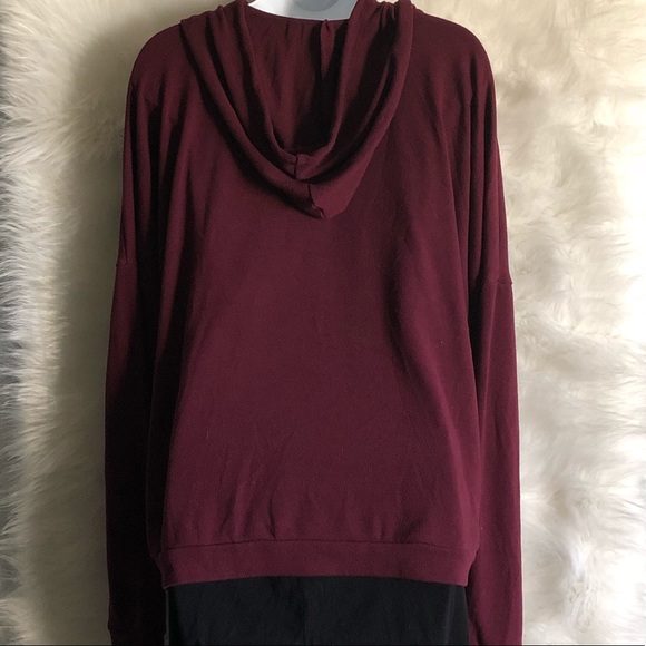 Brandy Melville Maroon Hoodie - Picture 2 of 3